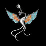 گردنبند فانتزی دخترانه نقره طرح سیمرغ