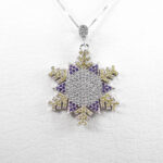 گردنبند فانتزی دخترانه نقره طرح دانه برف - Image 2