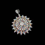 گردنبند فانتزی دخترانه نقره طرح خورشید درخشان