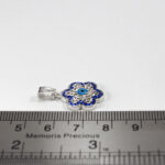 گردنبند فانتزی دخترانه نقره طرح گل آبی - Image 2