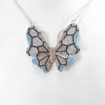 گردنبند فانتزی دخترانه نقره طرح پروانه رنگین - Image 2