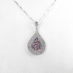 گردنبند فانتزی دخترانه نقره طرح کلاسیک اشک - Image 2