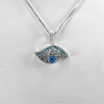 گردنبند فانتزی دخترانه نقره طرح چشم - Image 2