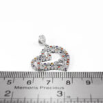 گردنبند فانتزی دخترانه نقره طرح قلب رنگین - Image 2