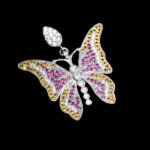 گردنبند فانتزی دخترانه نقره طرح فاخر پروانه