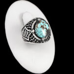 انگشتر فیروزه نیشابوری نقره مردانه و زنانه طرح ماها