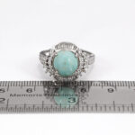 نیم ست فیروزه نیشابوری نقره زنانه طرح تاج گل - Image 2