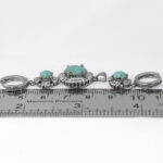 نیم ست فیروزه نیشابوری نقره زنانه طرح تاج گل - Image 3