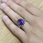 انگشتر آمیتیست الماس تراش نقره مردانه طرح ارشیا - Image 4