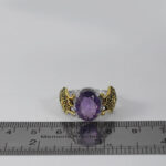 انگشتر آمیتیست الماس تراش نقره مردانه طرح هوراد - Image 2