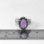 انگشتر آمیتیست الماس تراش نقره مردانه طرح پیمان - Image 2