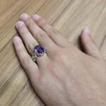 انگشتر آمیتیست الماس تراش نقره مردانه طرح پیمان - Image 4