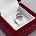 انگشتر آمیتیست الماس تراش نقره زنانه طرح بنیتا - Image 2