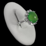 انگشتر عقیق سبز نقره زنانه طرح رونا