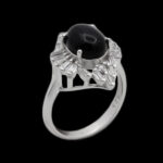 انگشتر عقیق مشکی نقره زنانه طرح شینا - Image 4