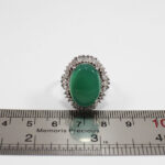 انگشتر عقیق سبز نقره زنانه طرح آدینه - Image 2