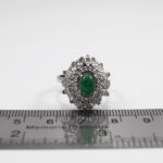 انگشتر عقیق سبز نقره زنانه طرح فانتزی گلبرگ - Image 3