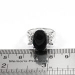 انگشتر عقیق مشکی نقره زنانه طرح گلبرگ - Image 2