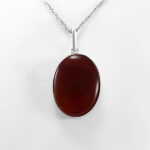 گردنبند عقیق سرخ یمنی نقره زنانه و مردانه طرح سار - Image 2