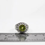 انگشتر زبرجد الماس تراش نقره دست ساز مردانه طرح کیهان - Image 2