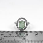 انگشتر زمرد زامبیا الماس تراش نقره زنانه طرح صحرا - Image 2