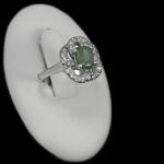 انگشتر زمرد زامبیا الماس تراش نقره زنانه طرح روکای