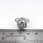 انگشتر زمرد زامبیا الماس تراش نقره زنانه طرح روکای - Image 2