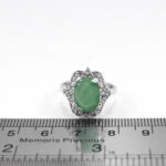 انگشتر زمرد زامبیا الماس تراش نقره زنانه طرح هما - Image 2