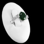 انگشتر زمرد الماس تراش نقره زنانه طرح مها