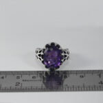 انگشتر آمیتیست الماس تراش نقره مردانه طرح ارشیا - Image 2