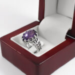 انگشتر آمیتیست الماس تراش نقره مردانه طرح ارشیا - Image 3