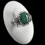 انگشتر زمرد الماس تراش نقره مردانه طرح امیر