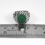 انگشتر زمرد الماس تراش نقره مردانه طرح قدیر - Image 2