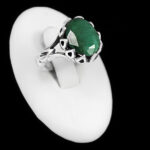 انگشتر زمرد الماس تراش نقره مردانه طرح آراد