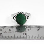 انگشتر زمرد الماس تراش نقره مردانه طرح آراد - Image 3