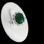 انگشتر زمرد الماس تراش نقره زنانه طرح آتیلا