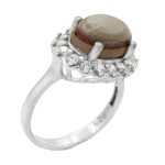 انگشتر عقیق باباقوری نقره زنانه طرح اصیلا