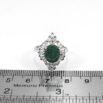 انگشتر زمرد الماس تراش نقره زنانه طرح نگین - Image 3