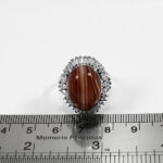 انگشتر عقیق سلیمانی نقره زنانه طرح آدینه - Image 2