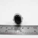 انگشتر عقیق مشکی نقره زنانه طرح آدینه - Image 2