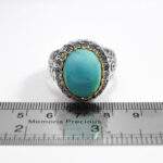 انگشتر فیروزه نیشابوری نقره دست ساز فاخر مردانه طرح شاه صفوی - Image 3