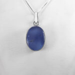 گردنبند عقیق کبود یمنی نقره زنانه و مردانه طرح تراوا - Image 2