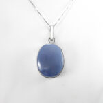 گردنبند عقیق کبود یمنی نقره زنانه و مردانه طرح داران - Image 2