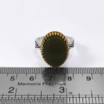 انگشتر یشم یمنی نقره مردانه طرح دور طلایی ایلان - Image 4