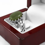 انگشتر یشم یمنی نقره مردانه طرح فانتزی علی (ع) - Image 4