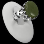 انگشتر یشم یمنی نقره مردانه طرح فانتزی علی (ع)