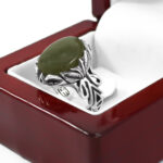 انگشتر یشم یمنی نقره مردانه طرح بهنود - Image 4