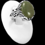 انگشتر یشم یمنی نقره مردانه طرح بهنود