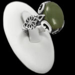 انگشتر یشم یمنی نقره مردانه طرح کیان