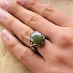 انگشتر یشم یمنی نقره مردانه طرح کیان - Image 2